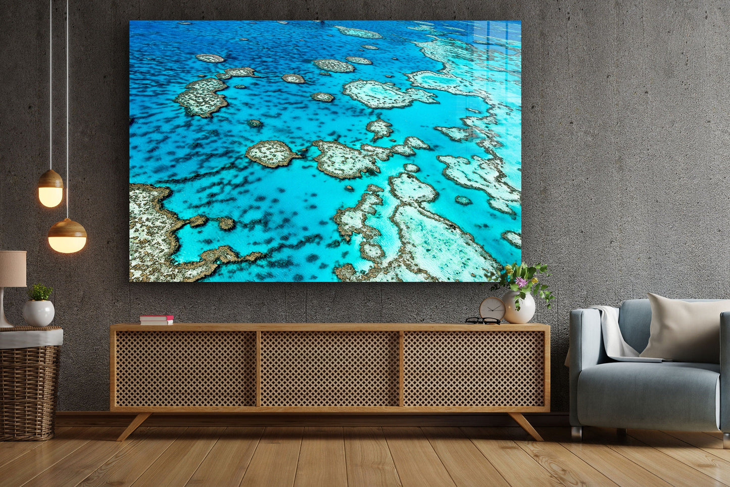 Grand Barrier Reef, Large Glass Wall Art