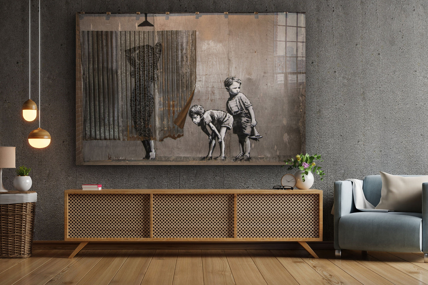 Banksy Print, Large Glass Wall Art