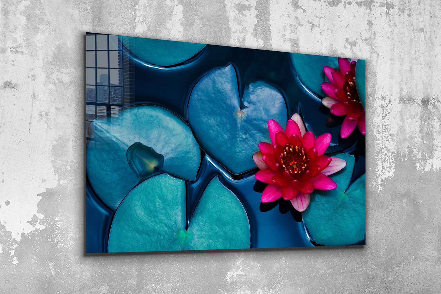 Water Lilies, Large Glass Wall Art