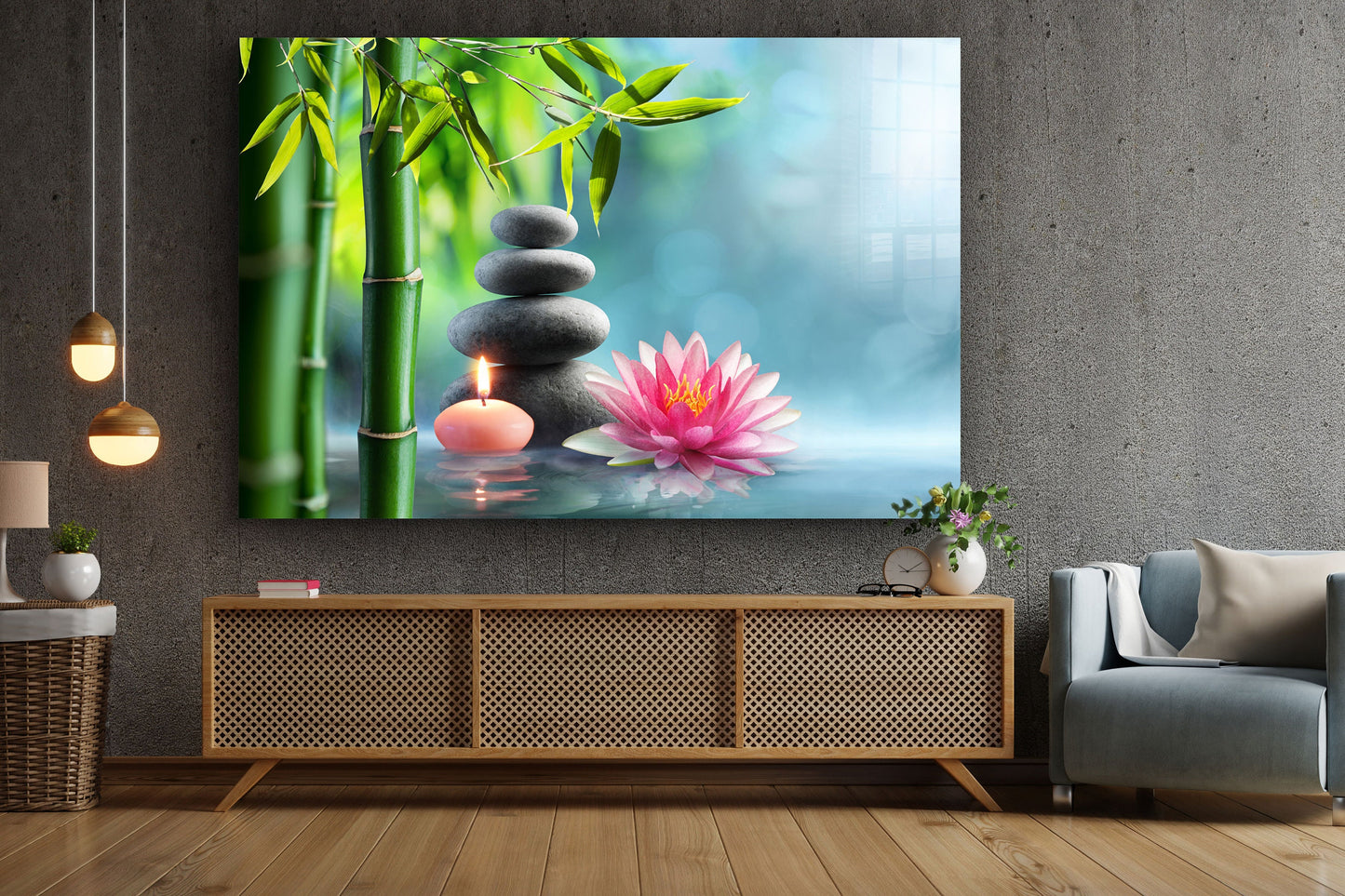Zen, Large Glass Wall Art