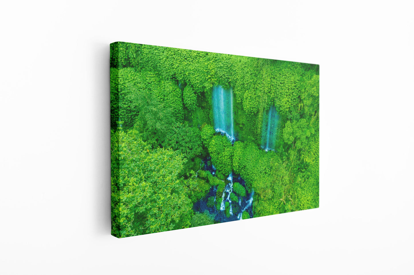 Waterfall in Forest, Large Glass Wall Art