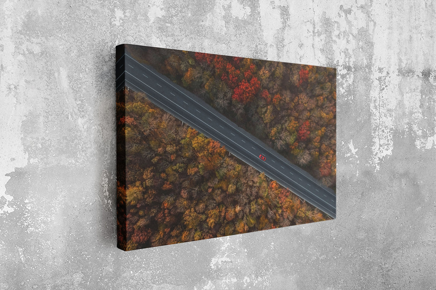 Road Through Autumn, Large Glass Wall Art