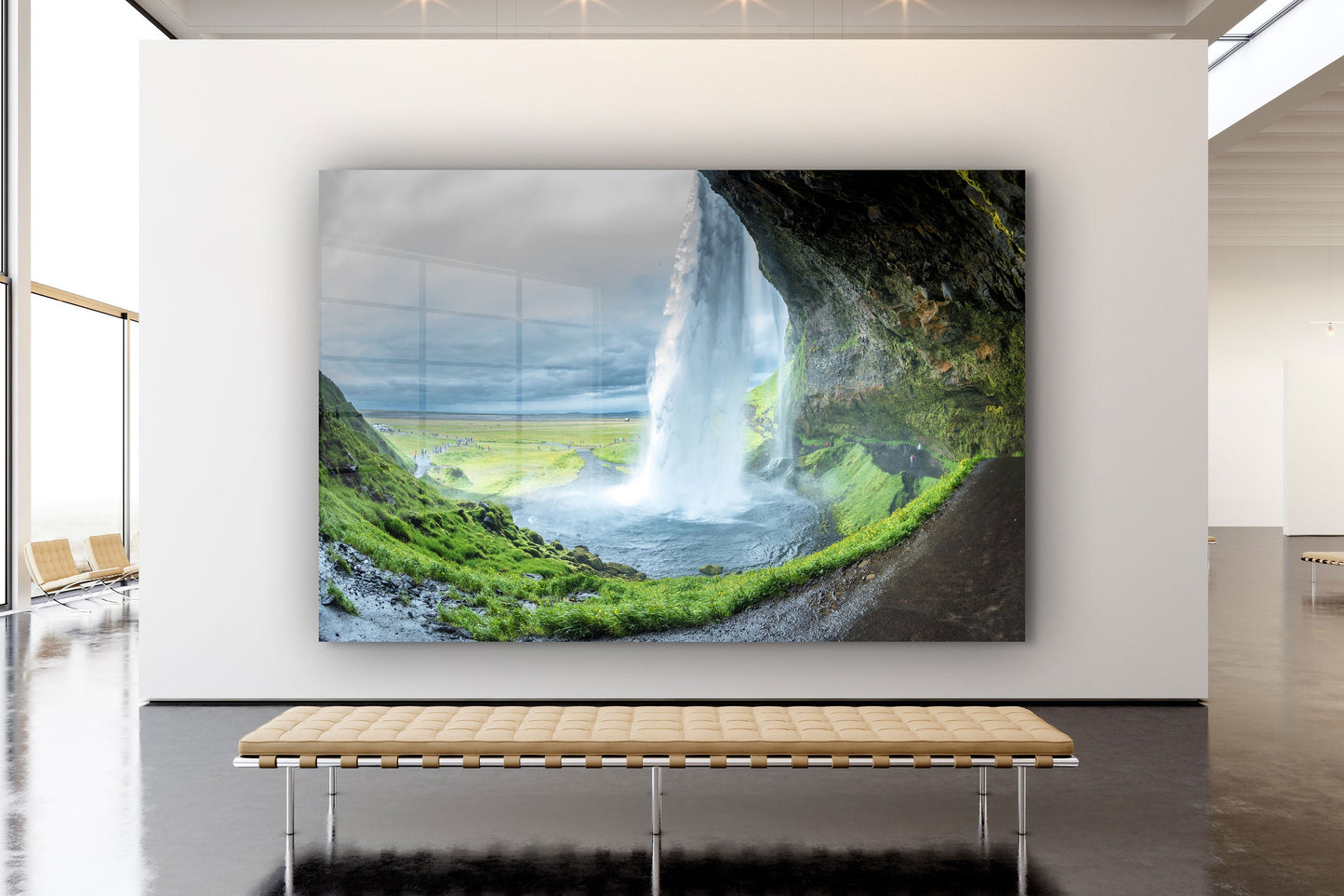 Seljalandsfoss Iceland, Large Glass Wall Art