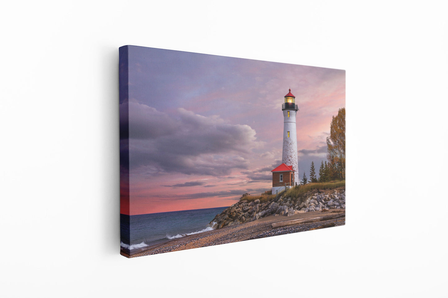 Lighthouse at the Coast, Large Glass Wall Art