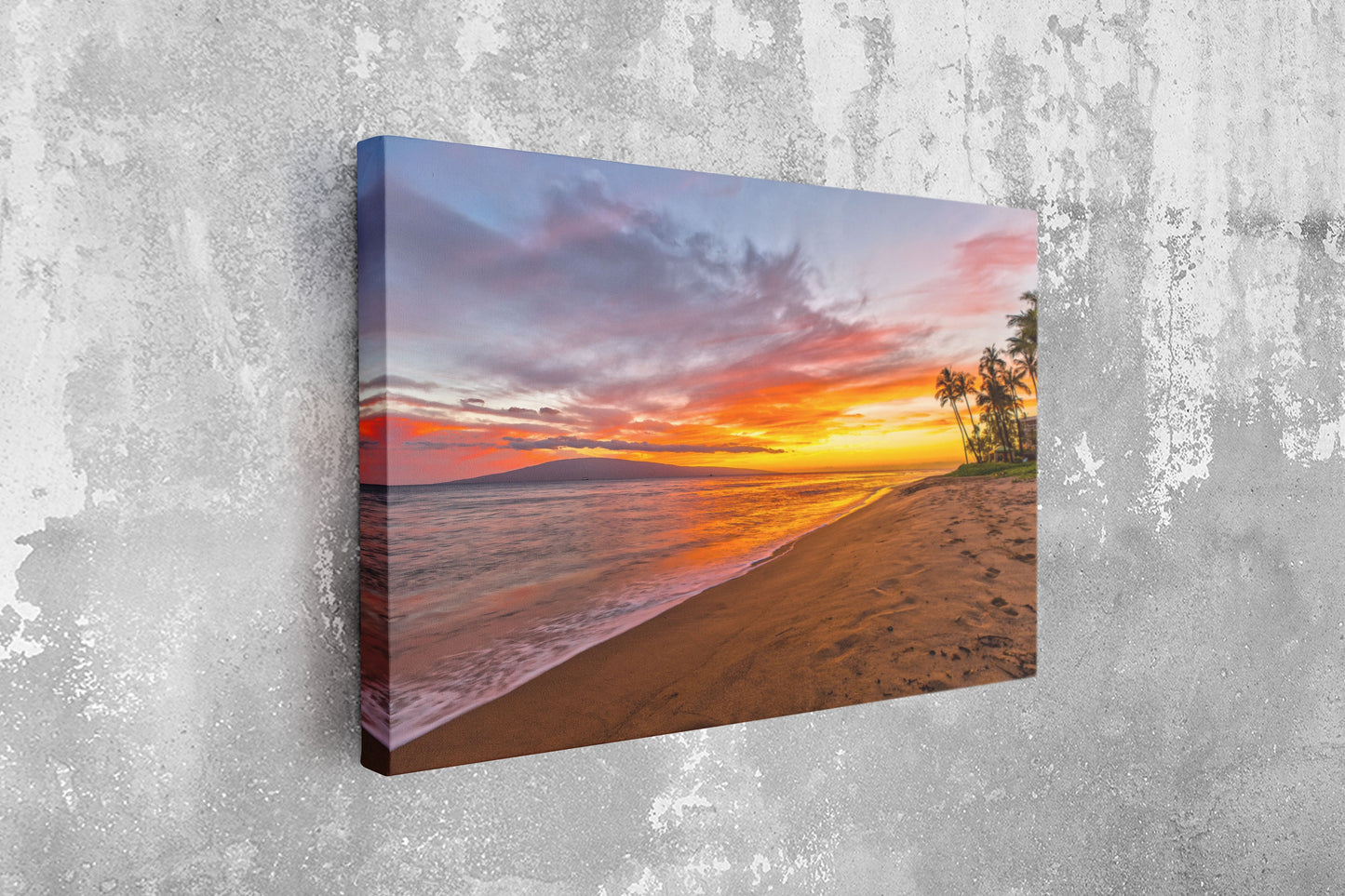 Sunset Beach, Large Glass Wall Art