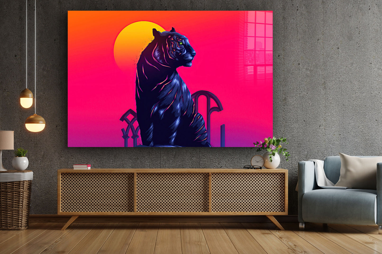 Puma Abstract, Large Glass Wall Art