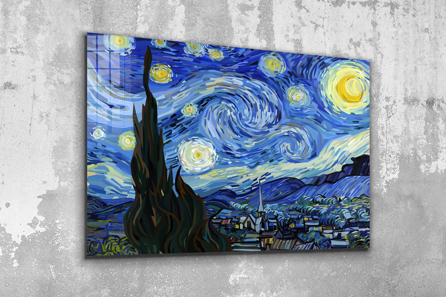 Starry Night Van Gogh, Large Glass Wall Art