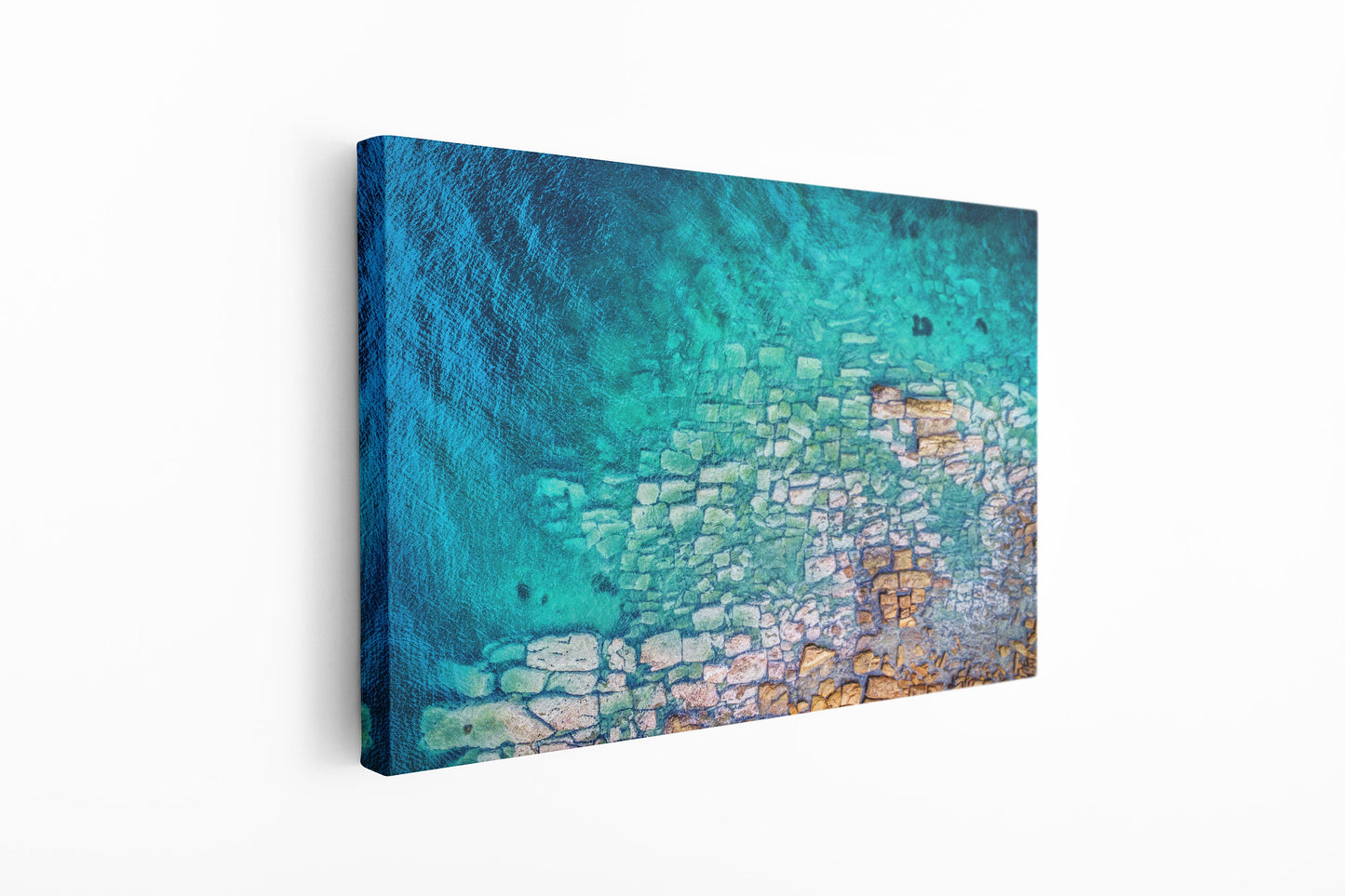 Blue Coast, Large Glass Wall Art