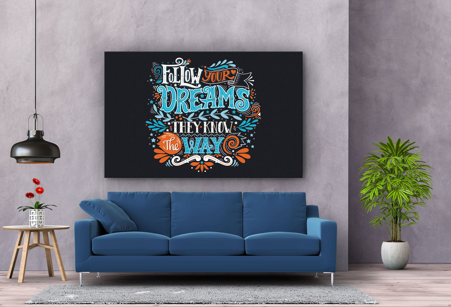 Follow Sign, Large Glass Wall Art