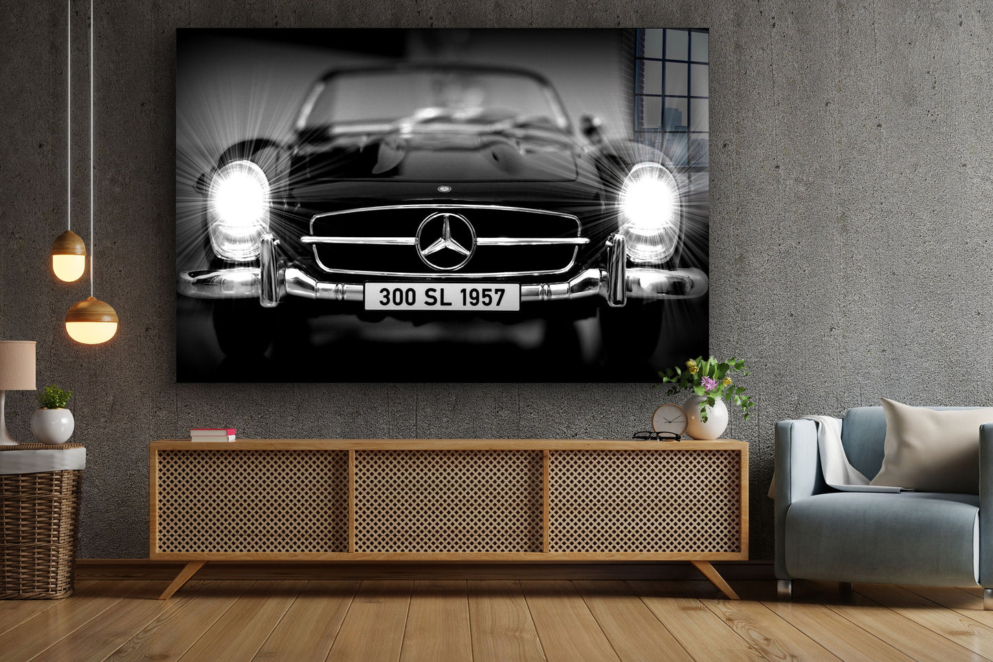 Classic Car, Large Glass Wall Art