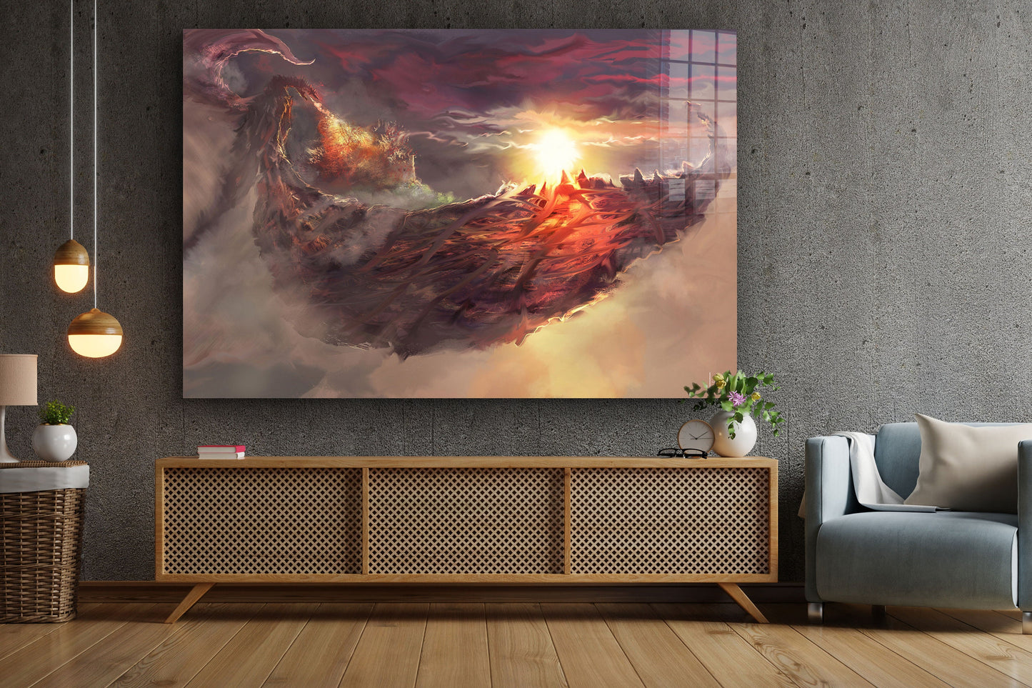 The Dragon, Large Glass Wall Art