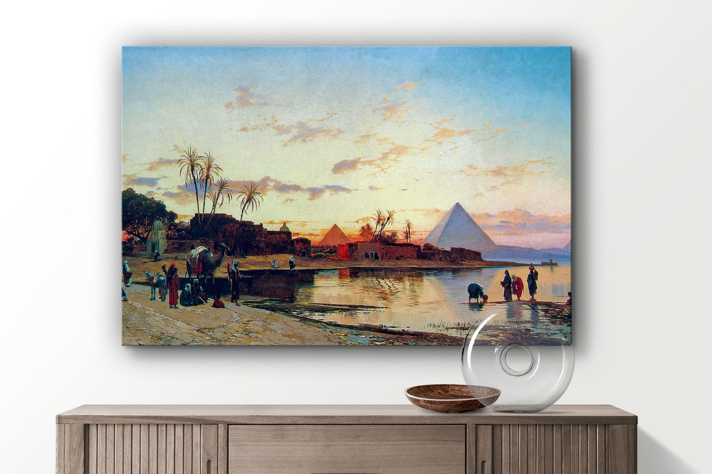 Egypt Painting, Large Glass Wall Art