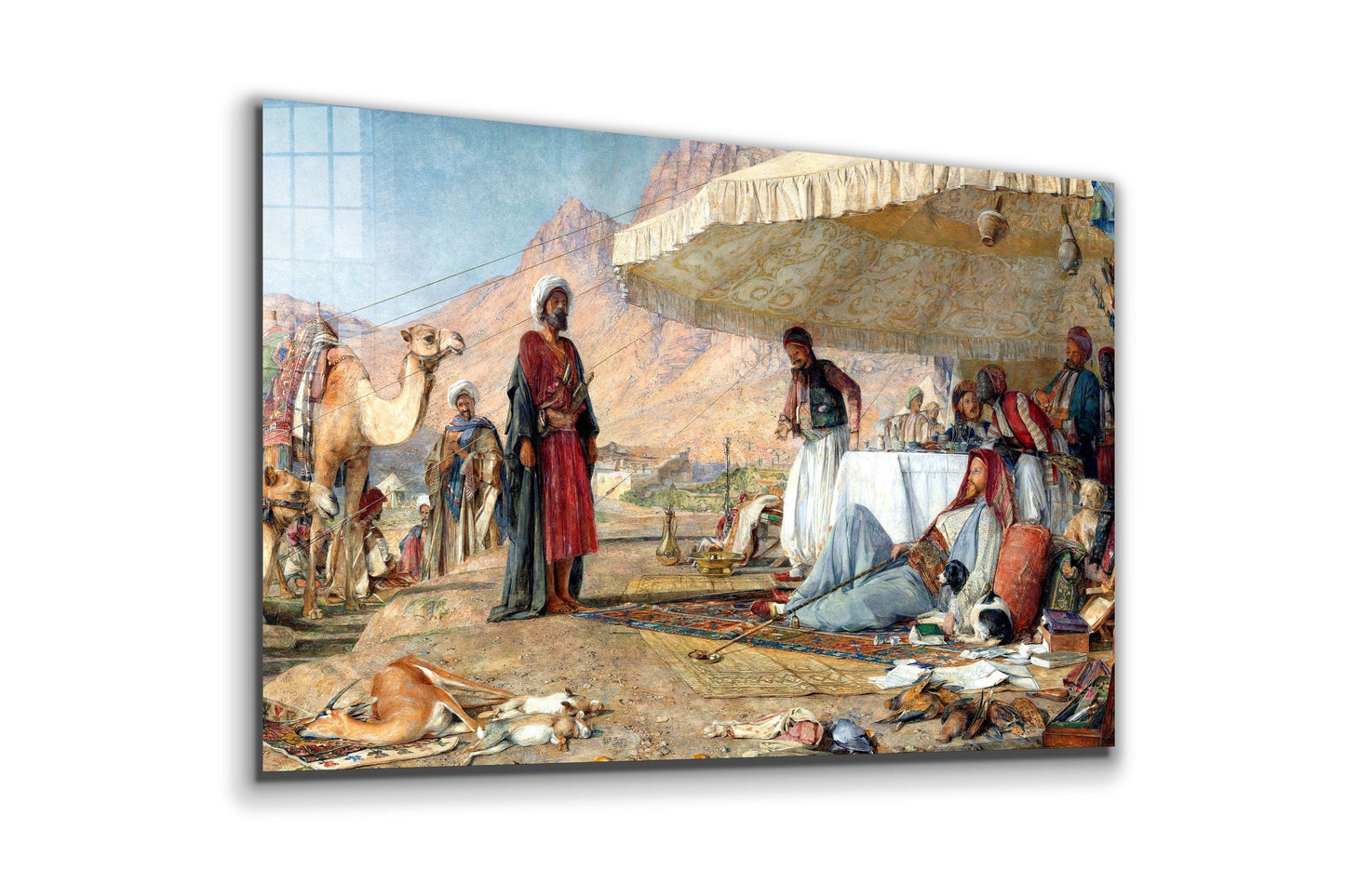 John Frederick Lewis  Visit, Large Glass Wall Art