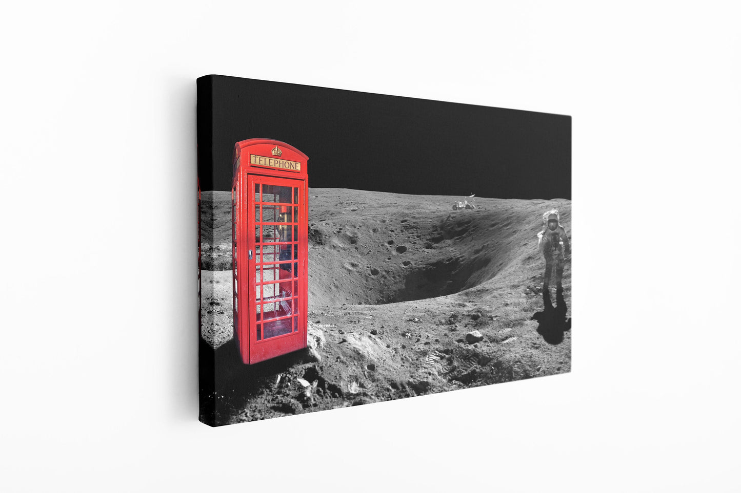 Telephone Cell on the Moon, Large Glass Wall Art
