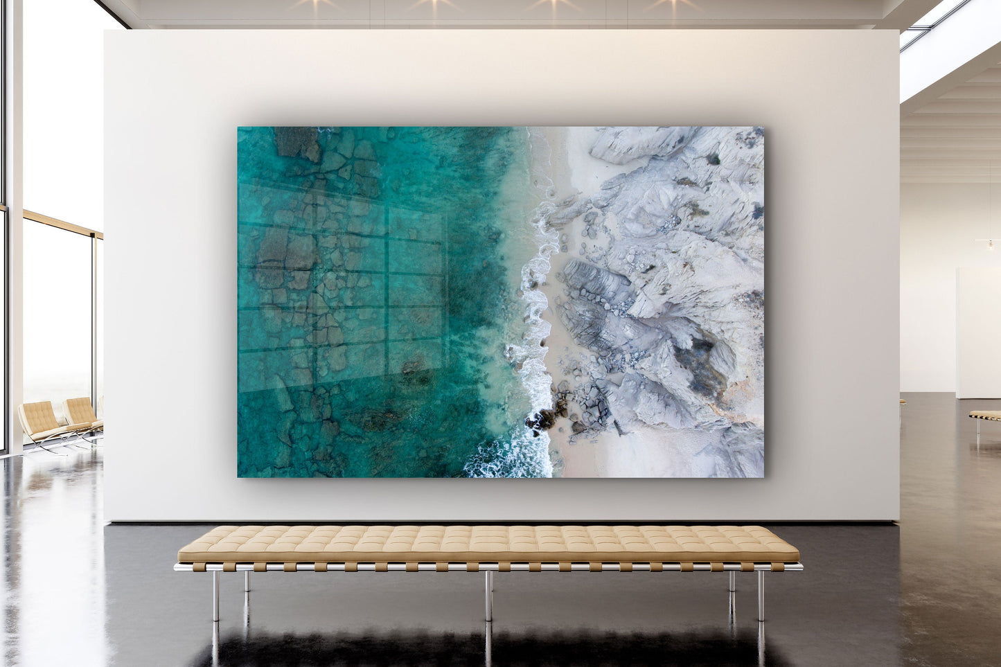 Sea and Rocks, Large Glass Wall Art