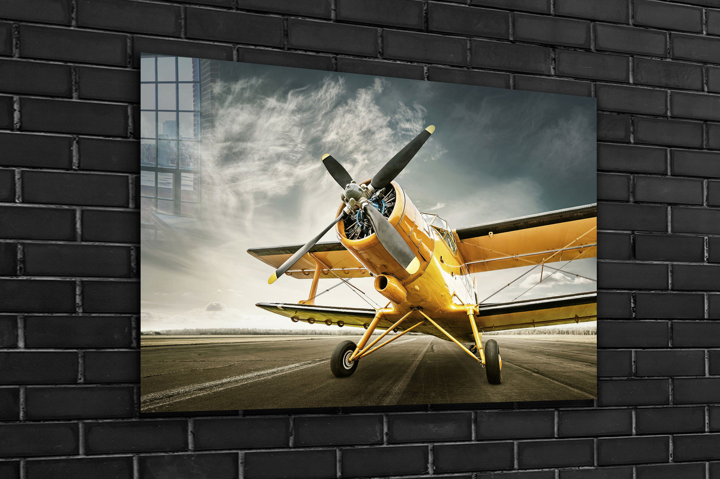 BiPlane, Large Glass Wall Art