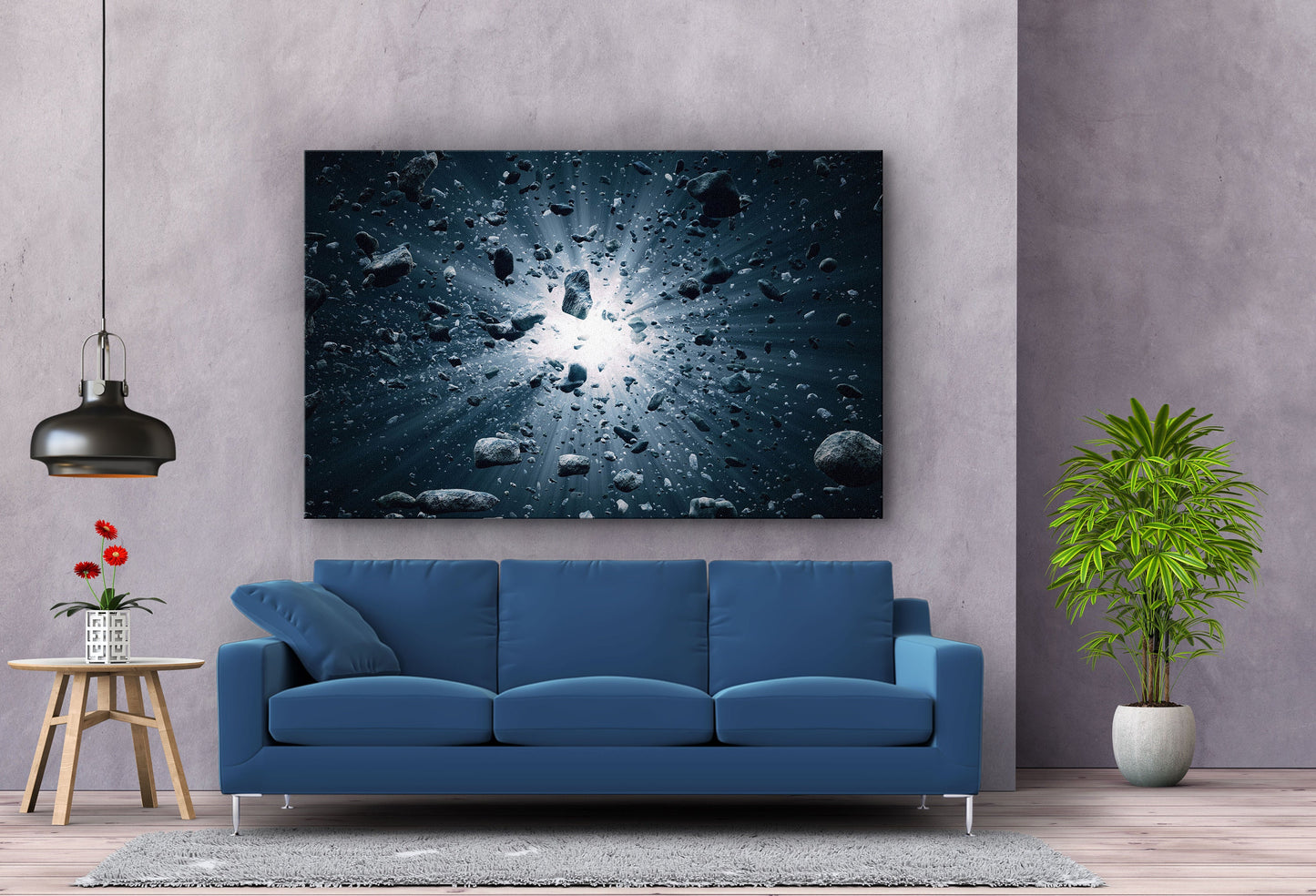 Exploding Stones, Large Glass Wall Art