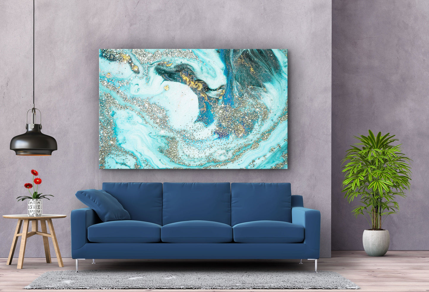 Abstract Marble Large Glass Wall Art