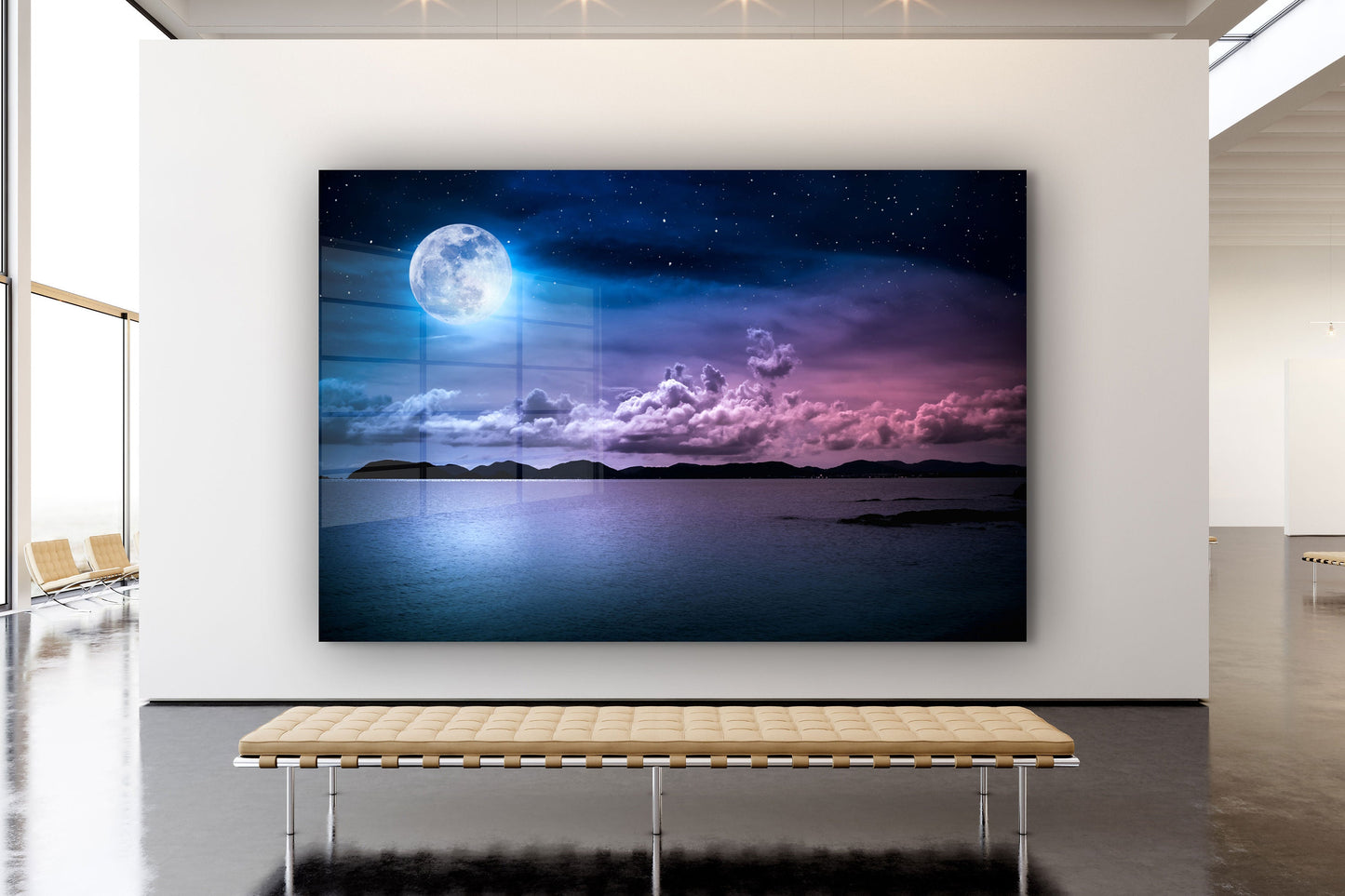 Moon, Large Glass Wall Art