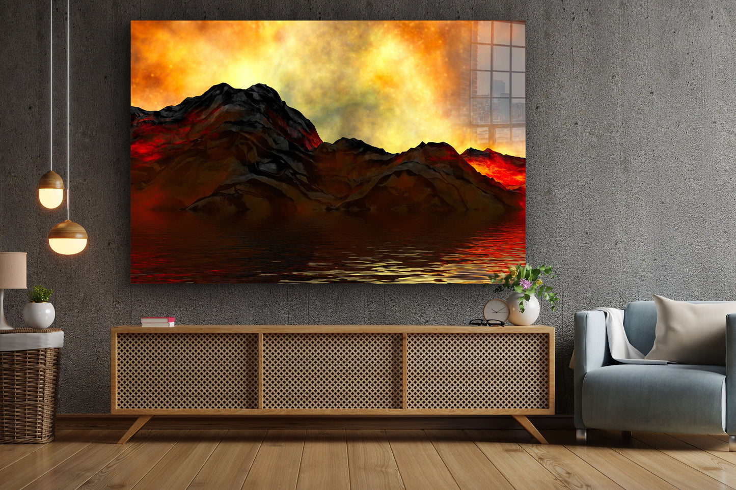 Angry Island, Large Glass Wall Art