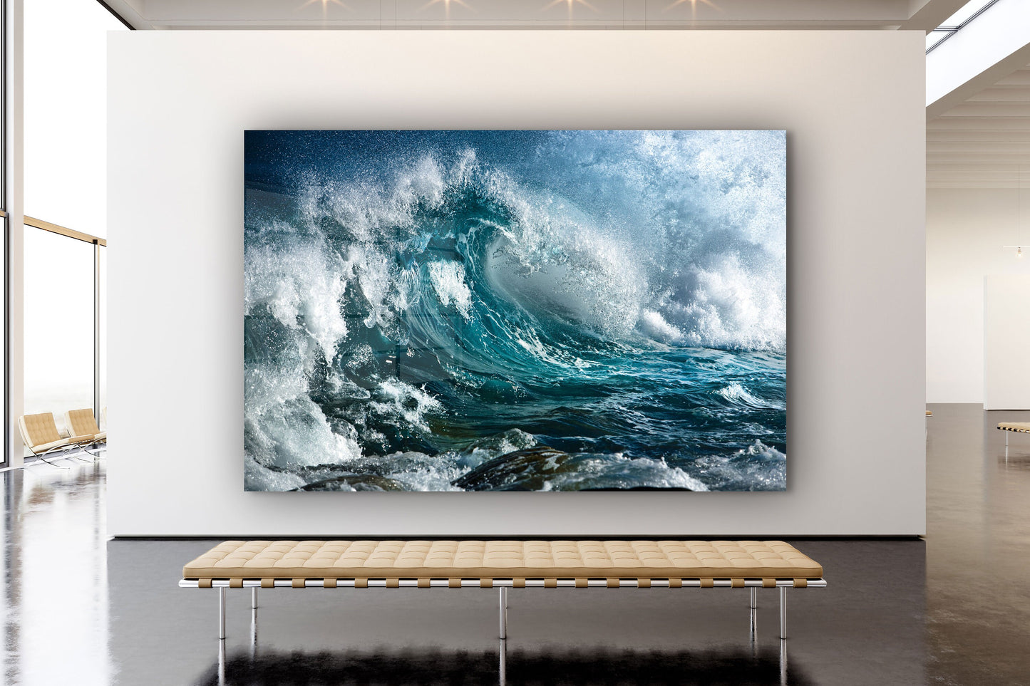 Rough Waves, Large Glass Wall Art