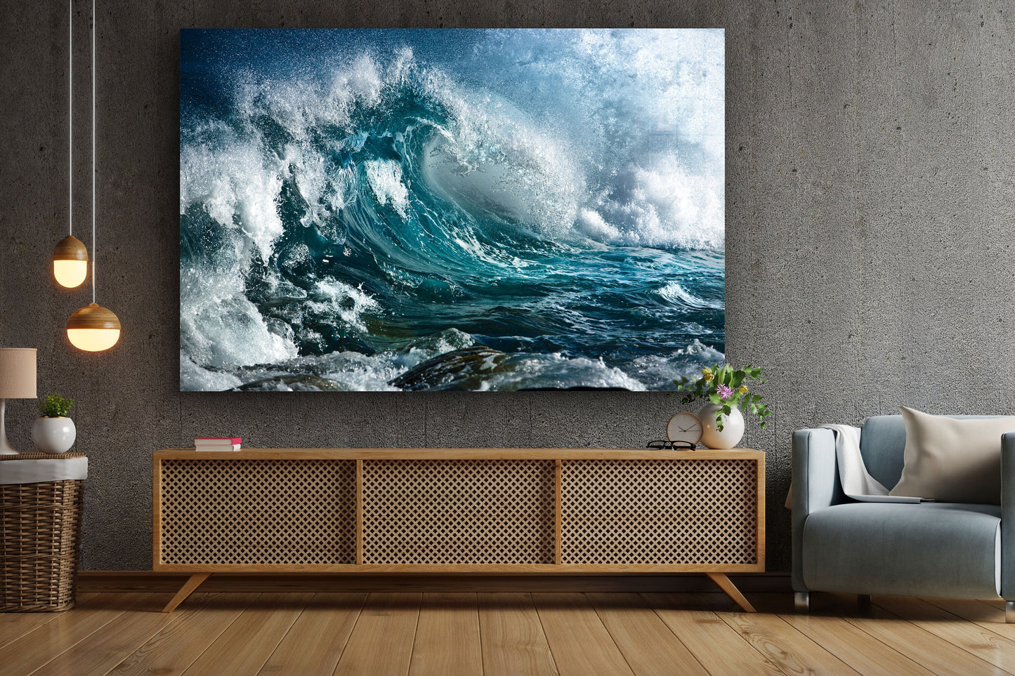 Rough Waves, Large Glass Wall Art