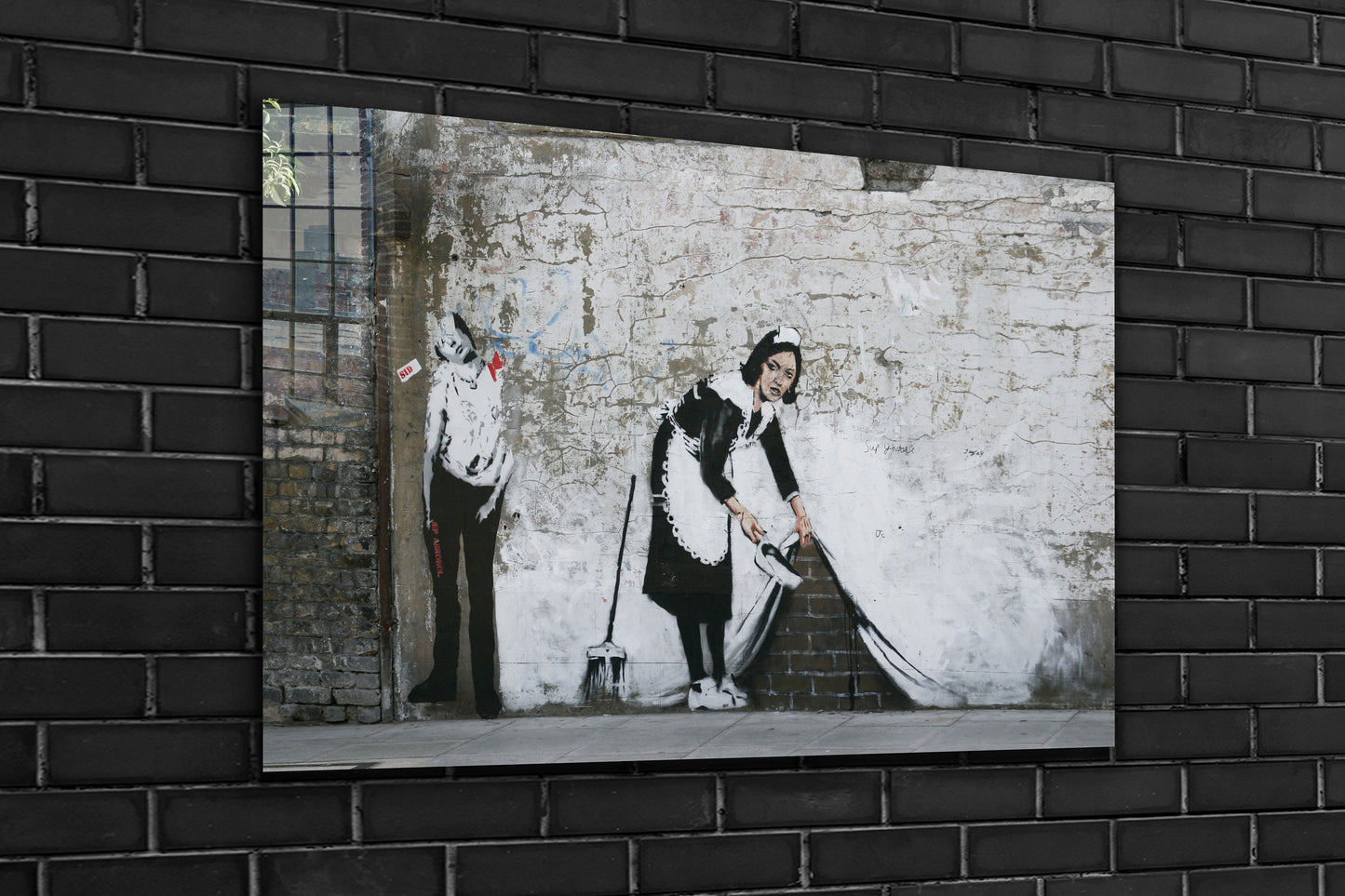 Banksy, Sweep It Under The Carpet, Large Glass Wall Art