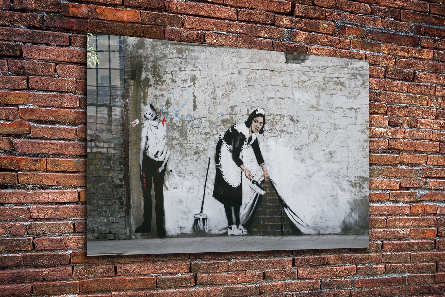 Banksy, Sweep It Under The Carpet, Large Glass Wall Art