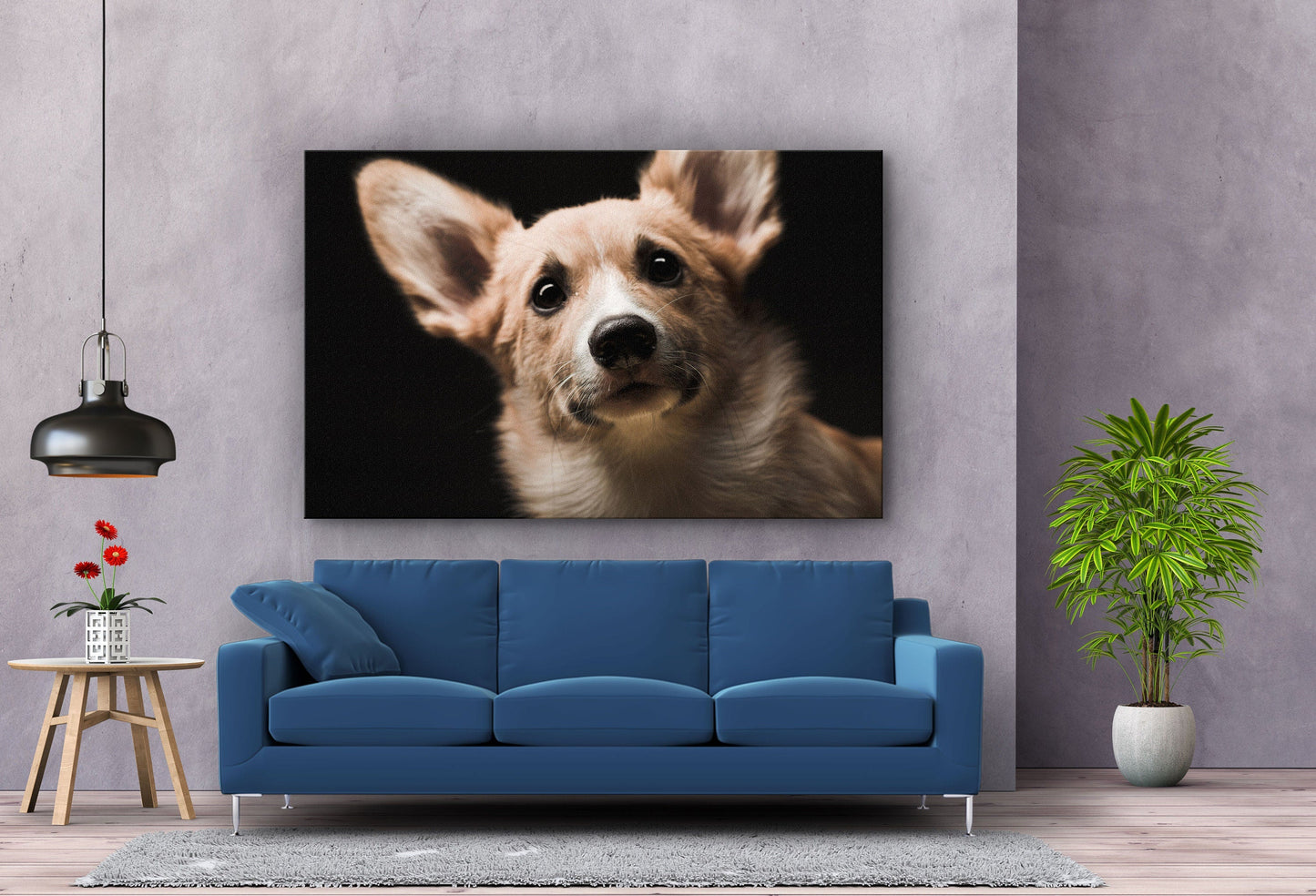 Cute Dog, Large Glass Wall Art