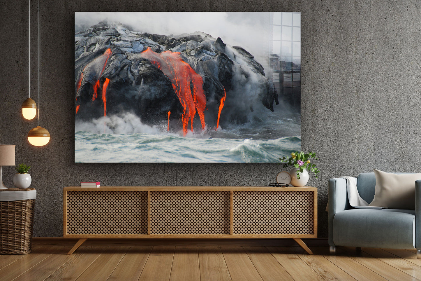Angry Lava, Large Glass Wall Art