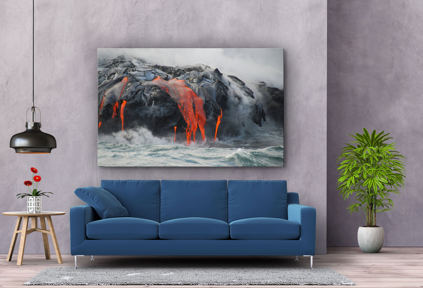 Angry Lava, Large Glass Wall Art