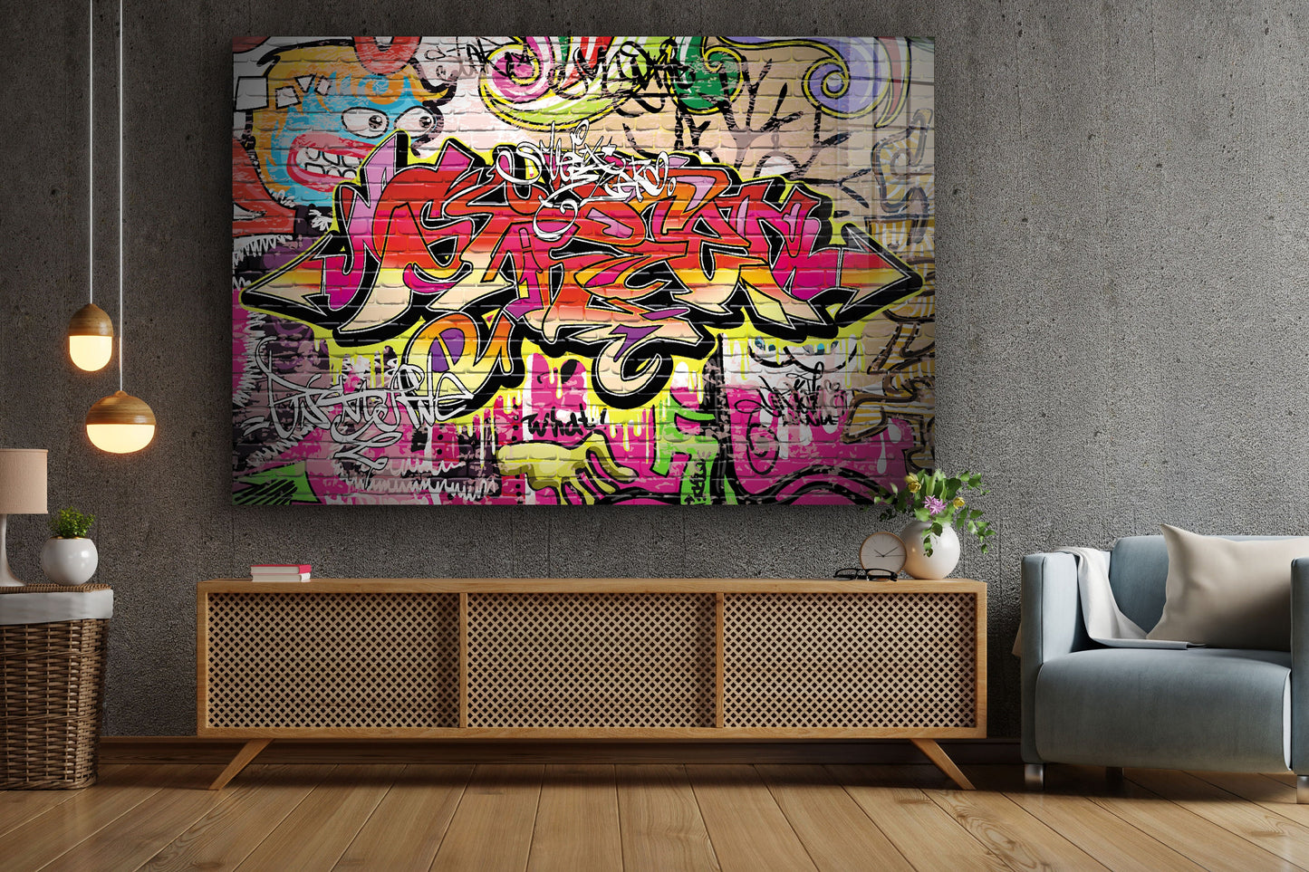 Graffiti Art, Large Glass Wall Art