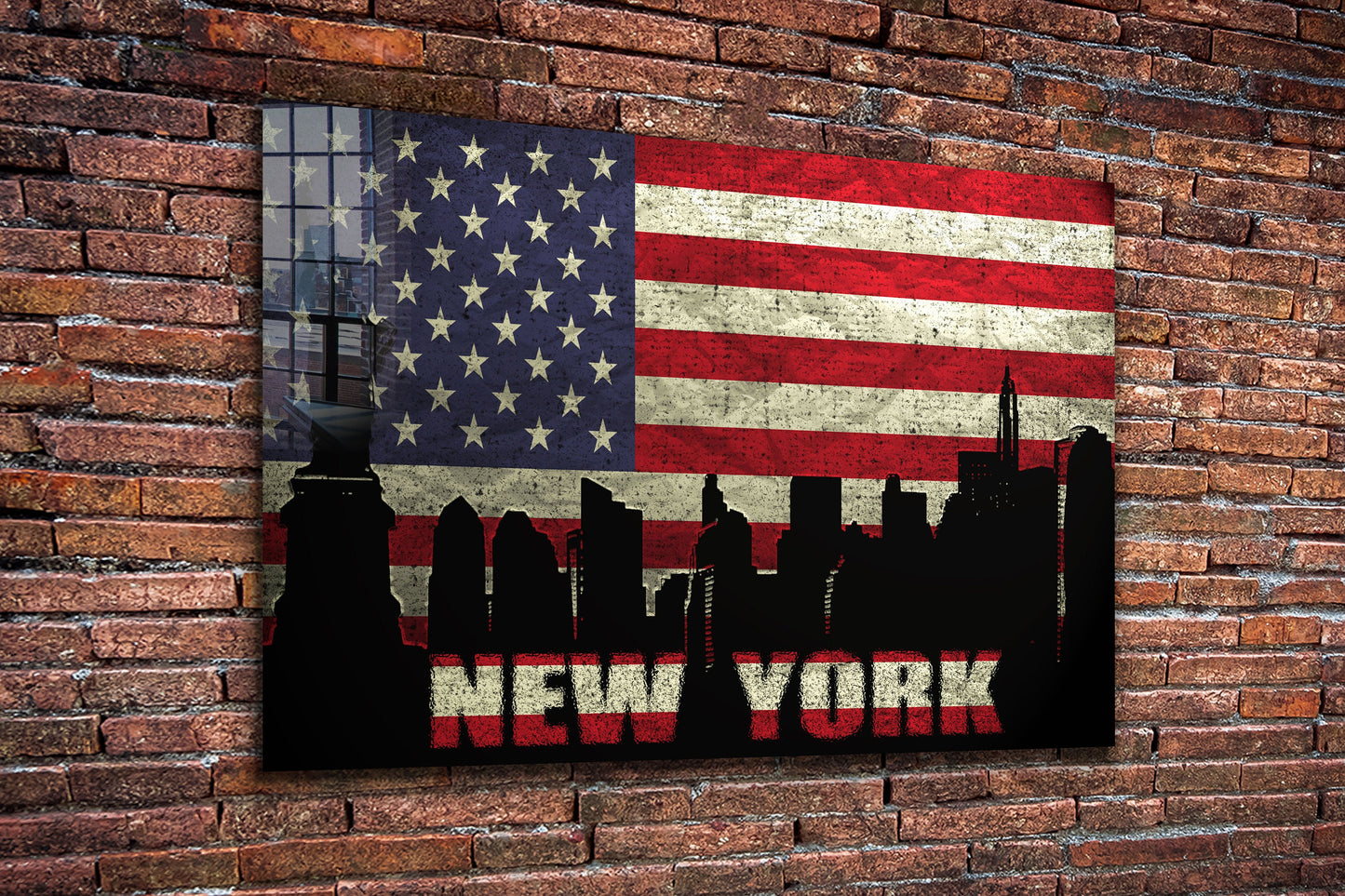 US Flag, Large Glass Wall Art