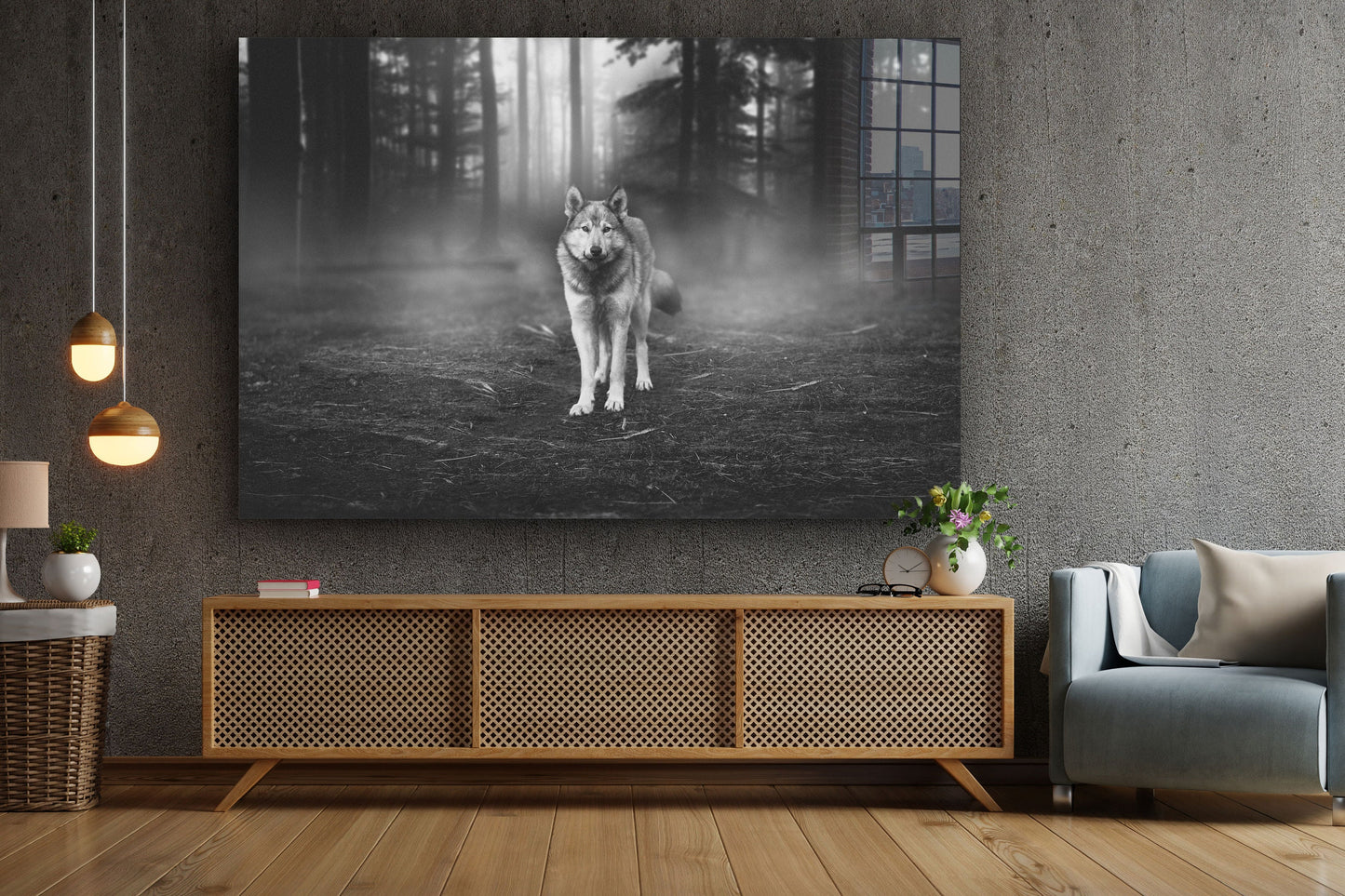 Wolf, Large Glass Wall Art