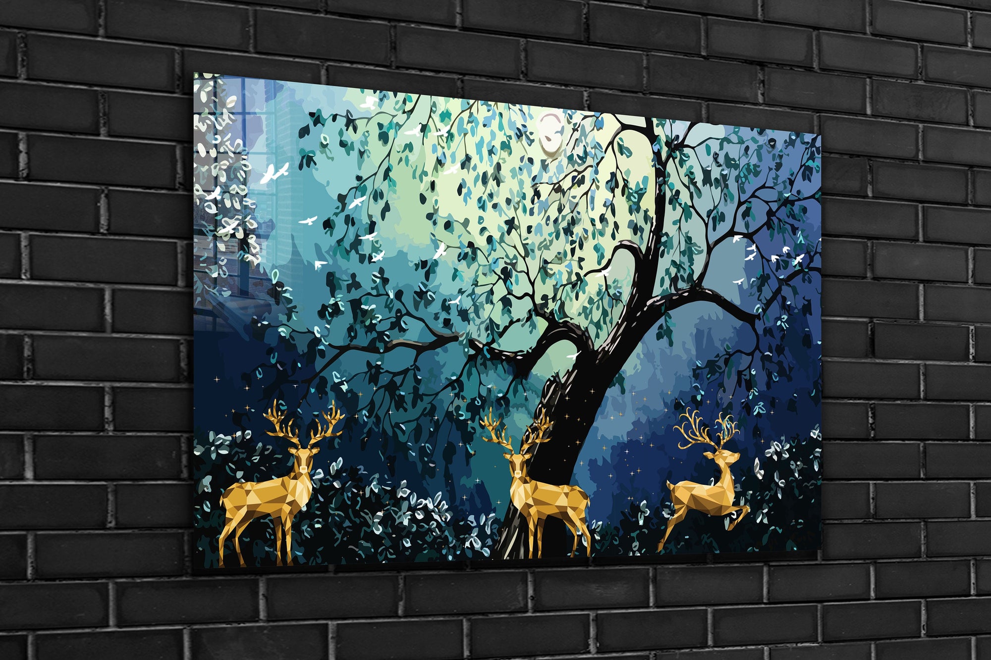 Deer Dreams, Large Glass Wall Art