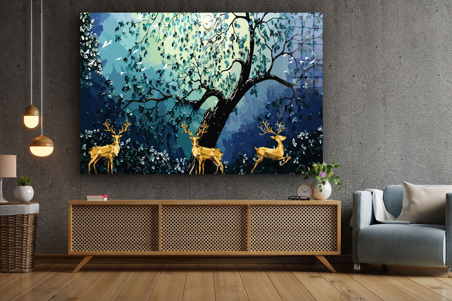 Deer Dreams, Large Glass Wall Art