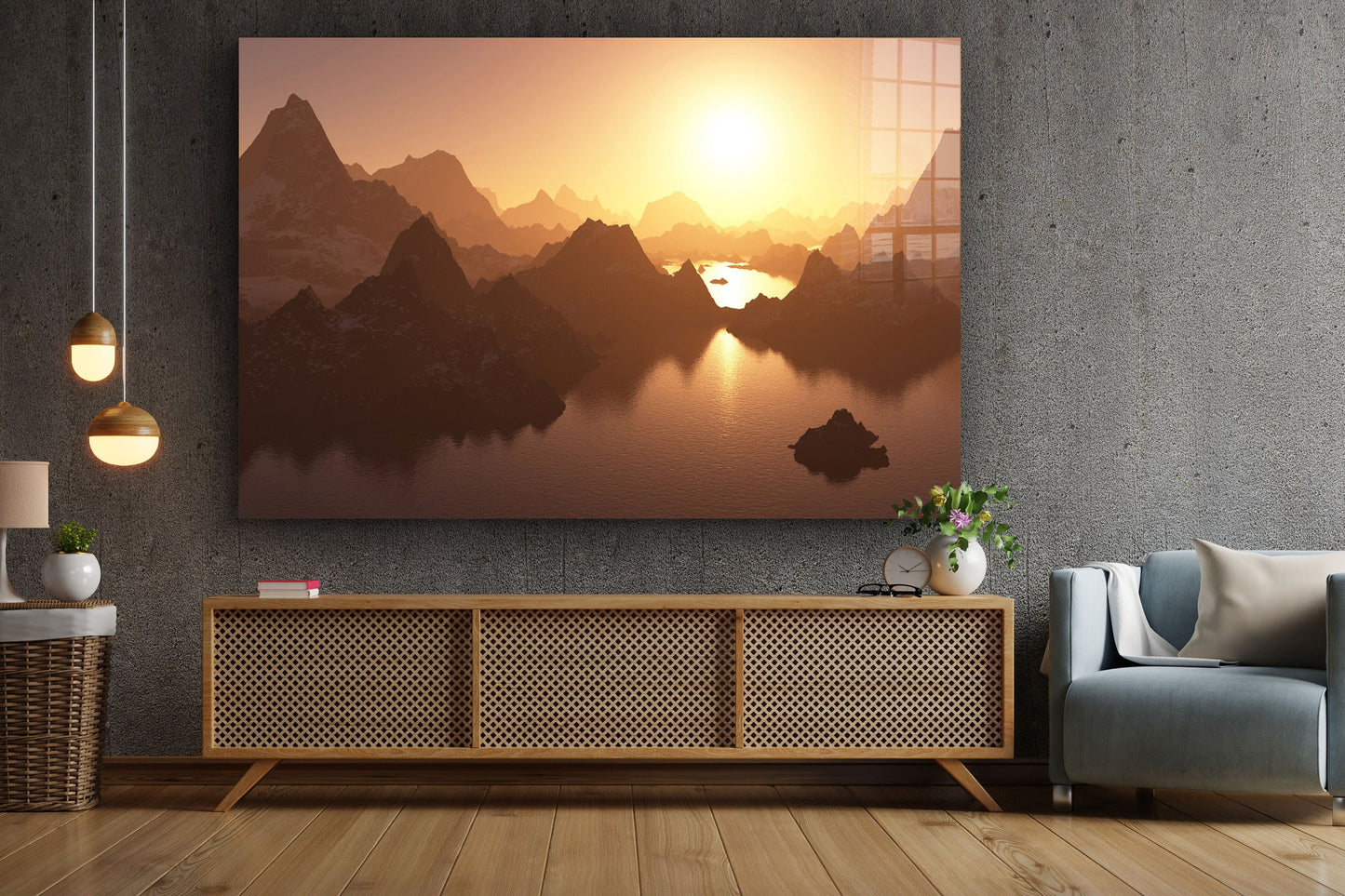 Sunset Bay, Large Glass Wall Art