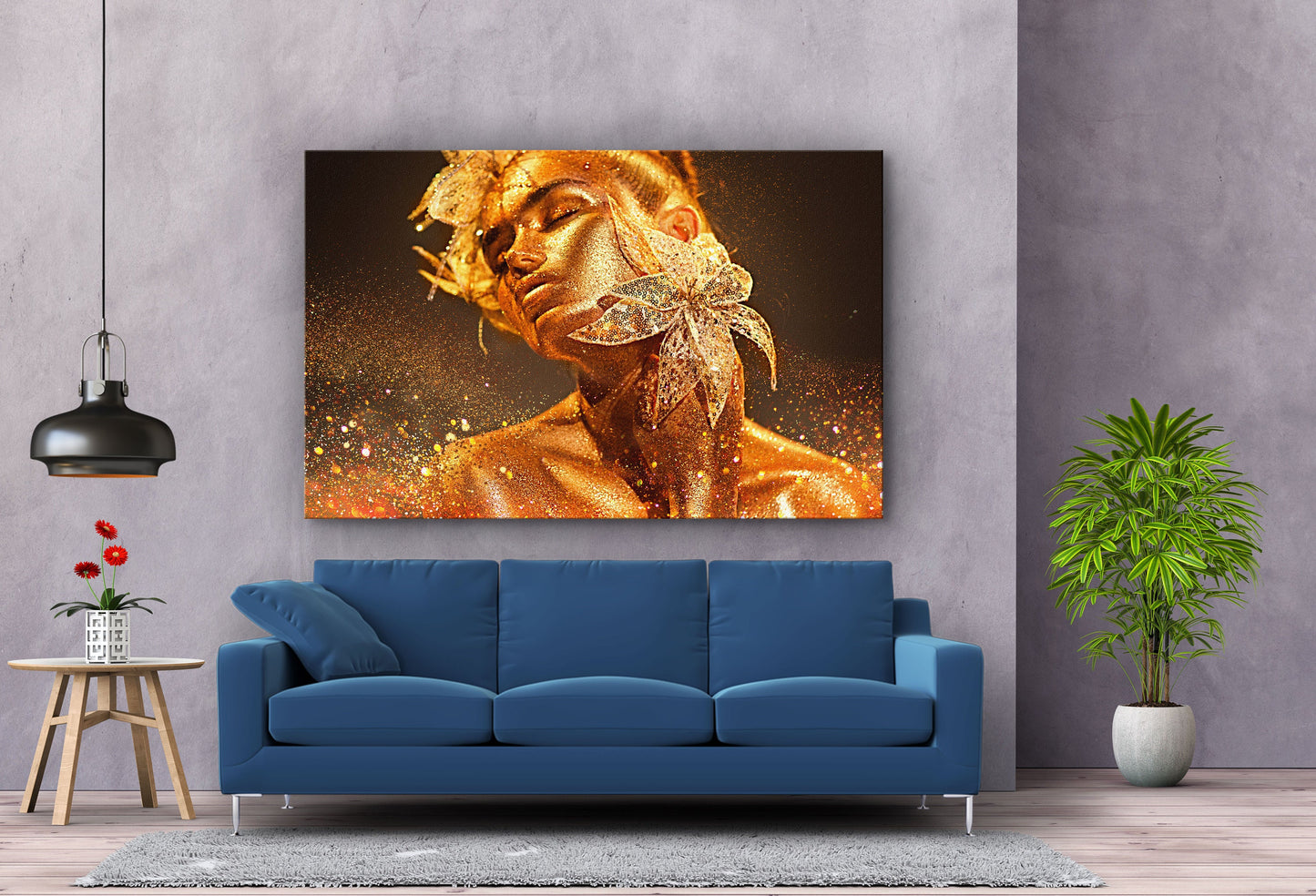 Woman in Gold, Large Glass Wall Art