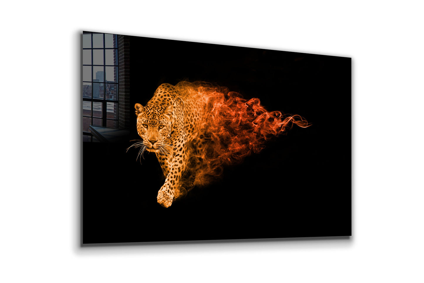 Jaguar Abstract, Large Glass Wall Art