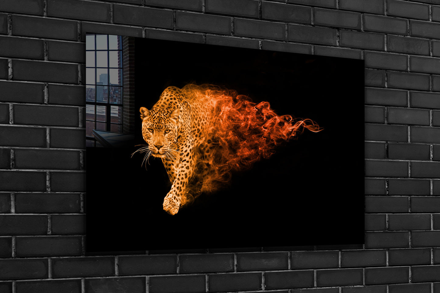 Jaguar Abstract, Large Glass Wall Art