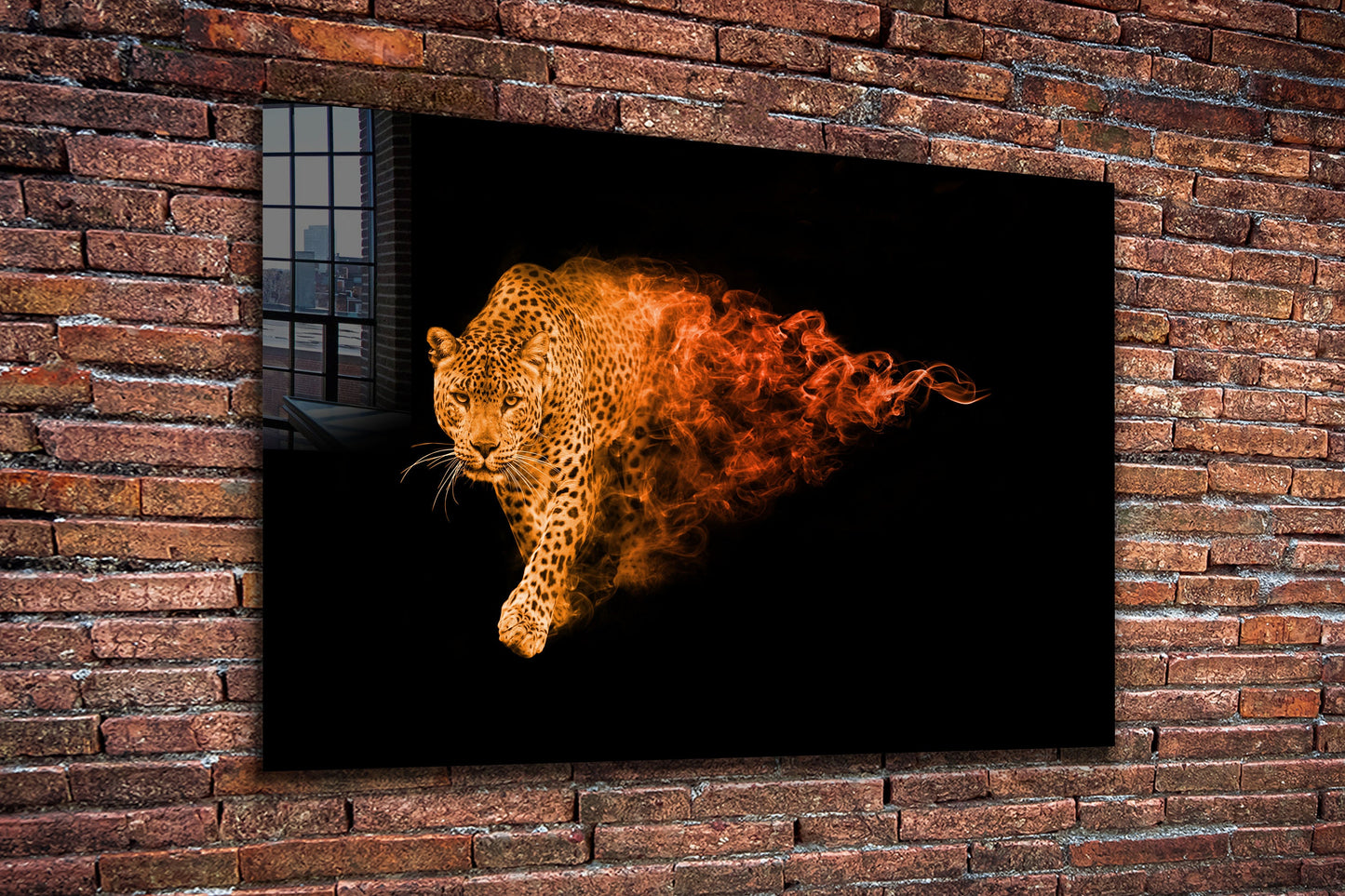 Jaguar Abstract, Large Glass Wall Art