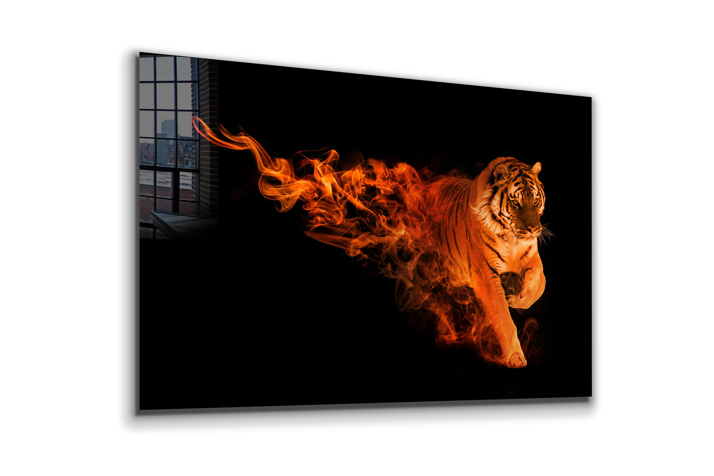 Tiger Abstract, Large Glass Wall Art