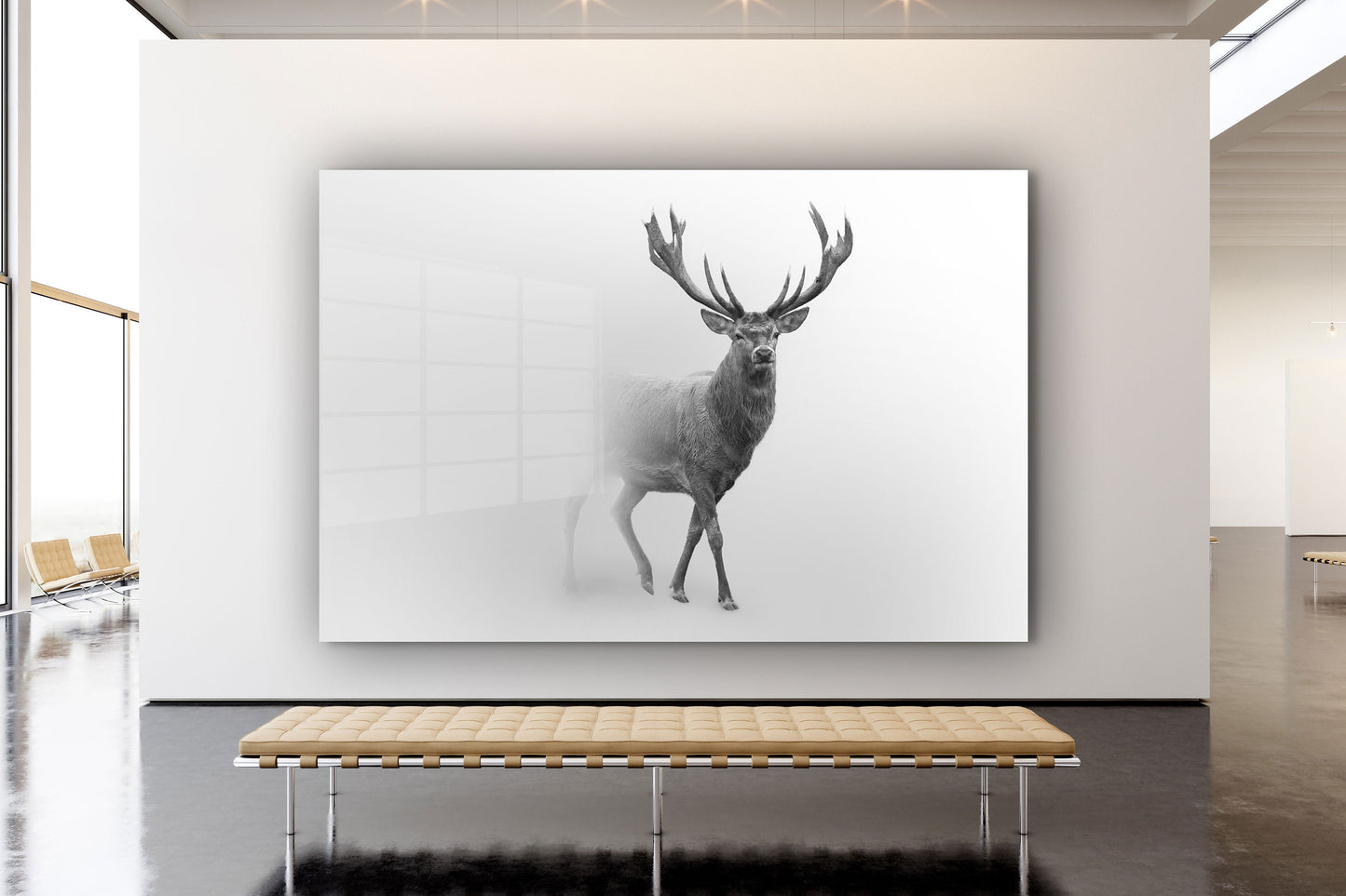 Deer, Large Glass Wall Art