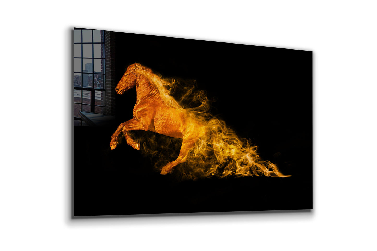 Horse Abstract, Large Glass Wall Art