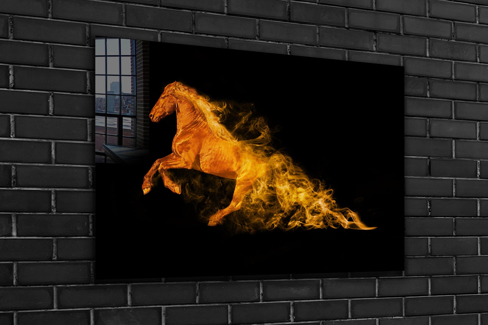 Horse Abstract, Large Glass Wall Art