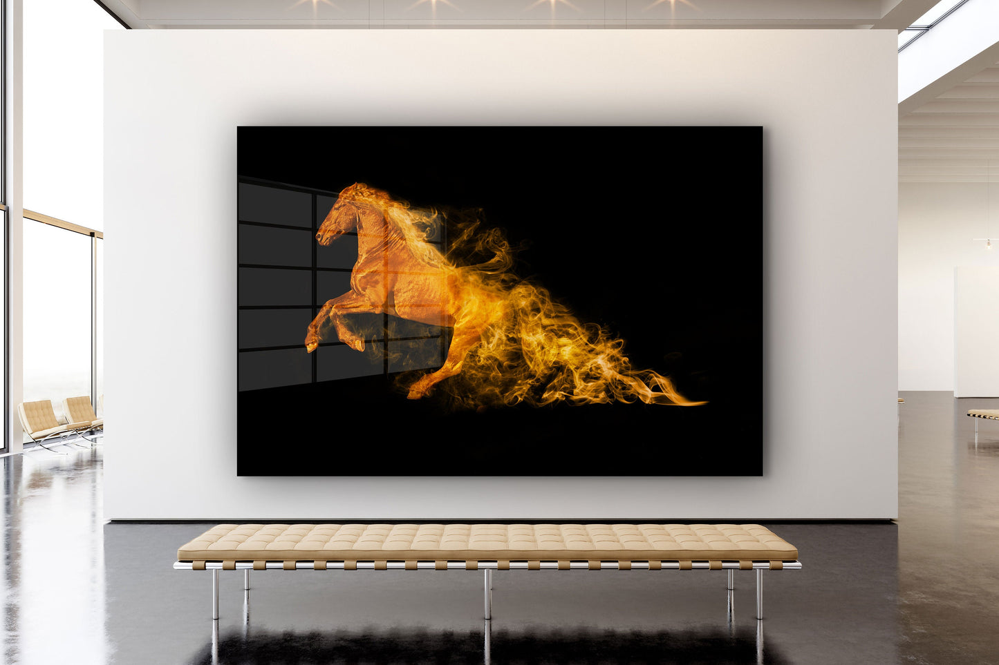 Horse Abstract, Large Glass Wall Art