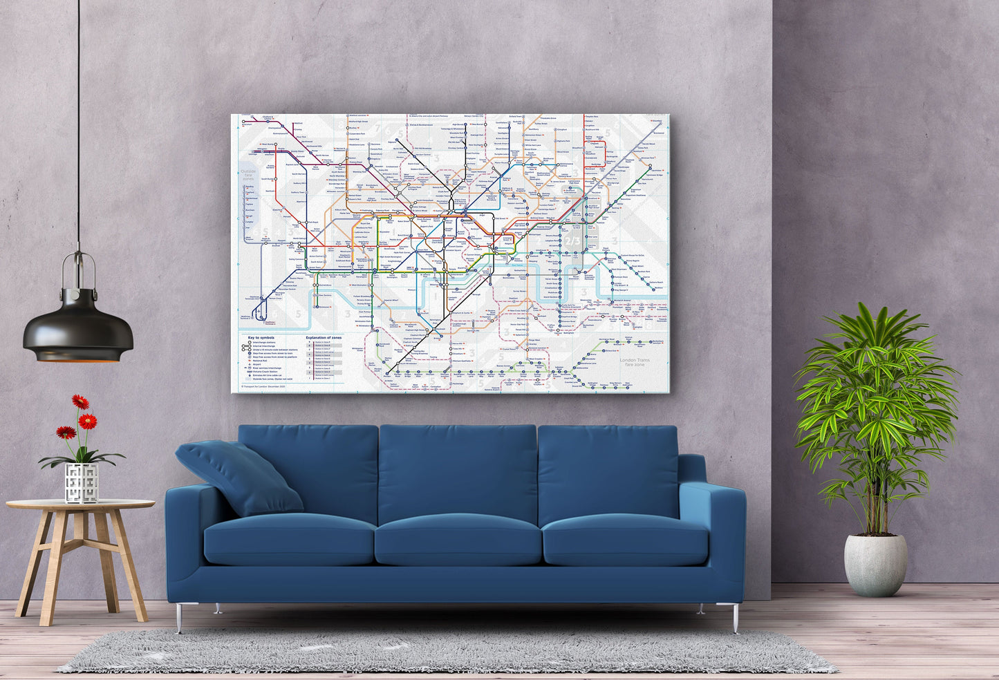 London Underground, Large Glass Wall Art
