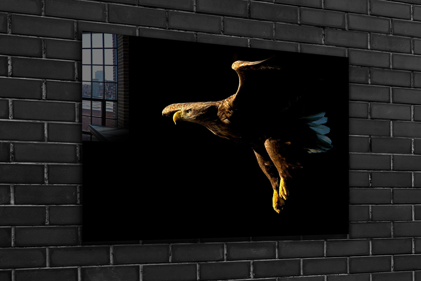 Flying Eagle, Large Glass Wall Art