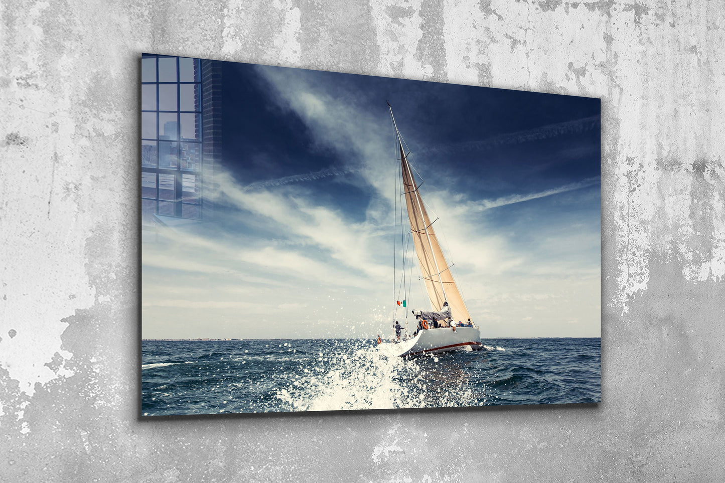 Sailboat, Large Glass Wall Art