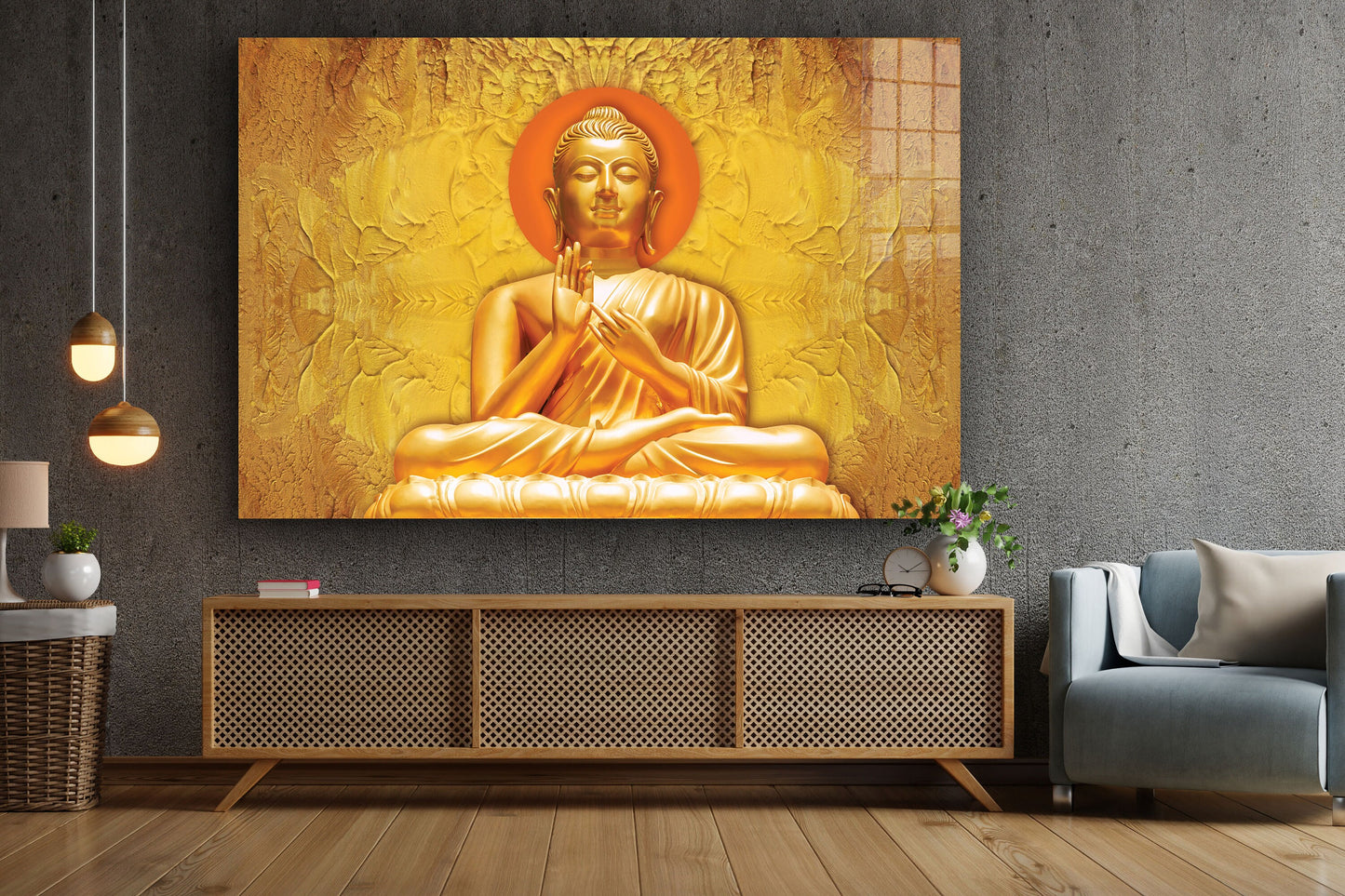 Buddha, Large Glass Wall Art